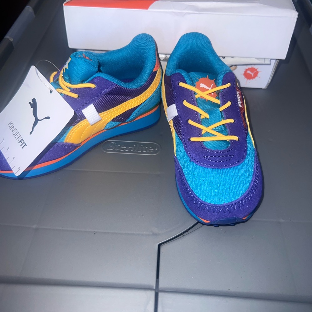 Puma Kids' Sneakers - Blue, Yellow, and Purple